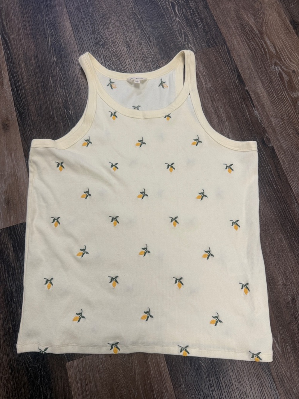 Lucky Brand Cream Tank Top with Yellow Lemon Motif